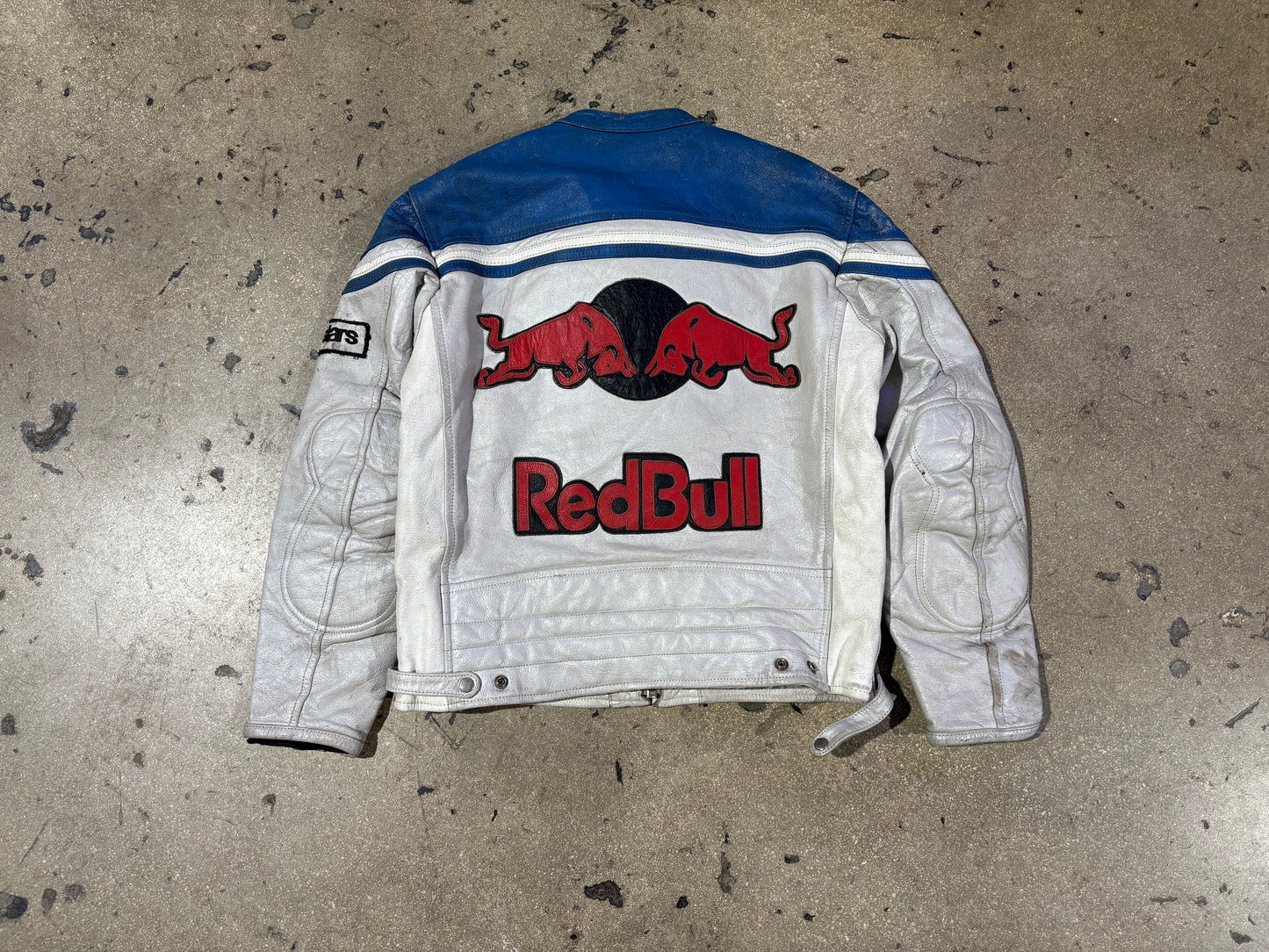Red Bull Leather Motorcycle Jacket - Blue/White Size XXL