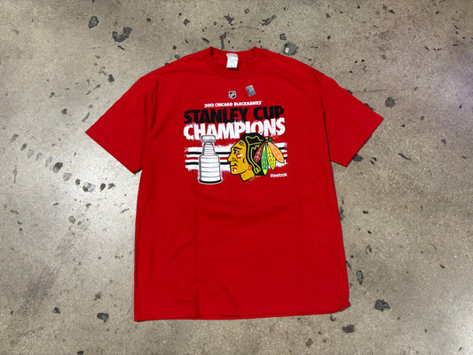 2013 Chicago Blackhawks Stanley Champs Tee - Red Size XL