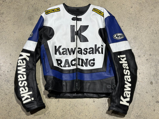 Kawasaki Leather Racing Jacket Size XXL