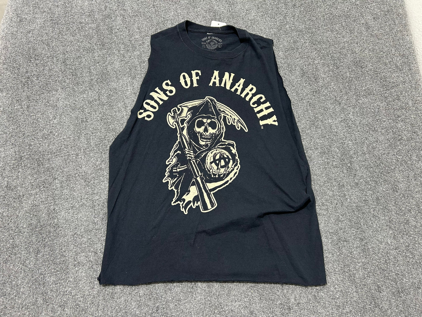 Cutoff Sleeveless 2012 Sons Of Anarchy Tee - Black Size Large