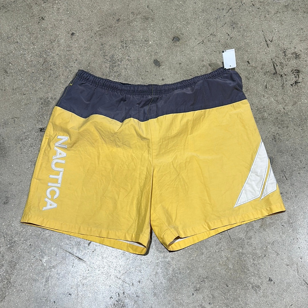 Nautica Swim Shorts - Grey/Yellow Size Large