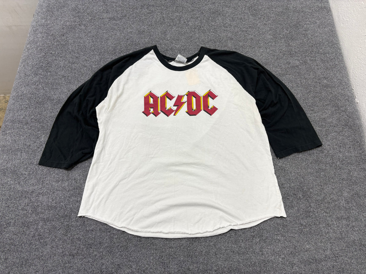 2005 ACDC Highway to Hell Raglan Tee - White/ Black Size XL