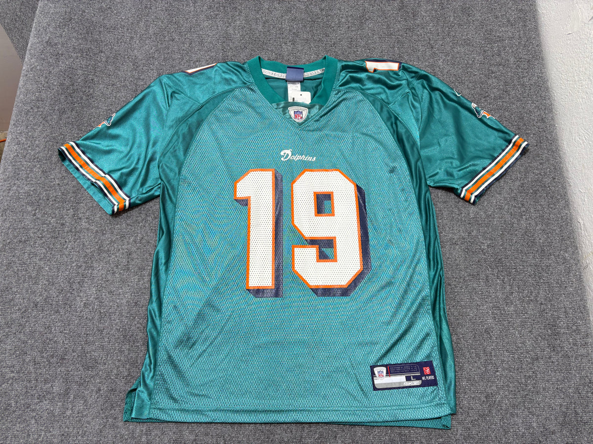 Reebok Miami Dolphins #19 Ginn Jersey - Teal Size Large
