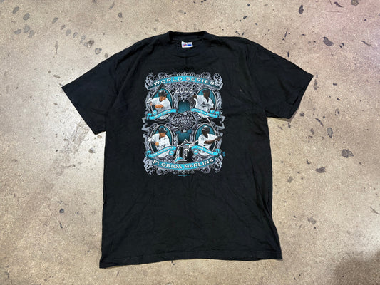 2003 Florida Marlins World Series Players Tee - Black Size XL