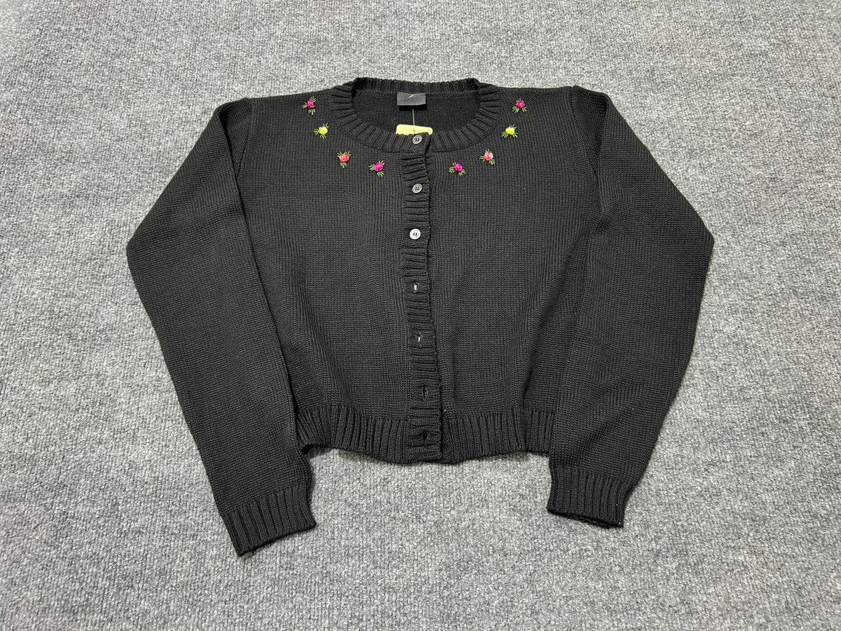 Dolce & Gabbana Rose Embellish Sweater - Black size Small