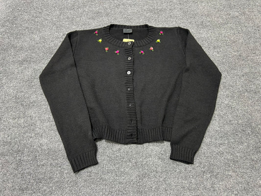 Dolce & Gabbana Rose Embellish Sweater - Black size Small