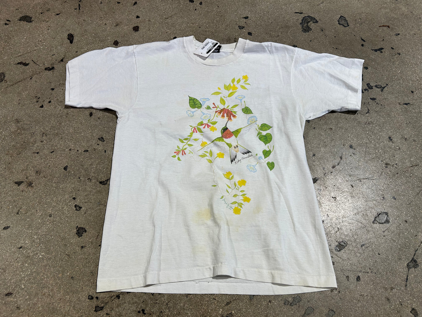1991 Hummingbird Tee - White Size Large