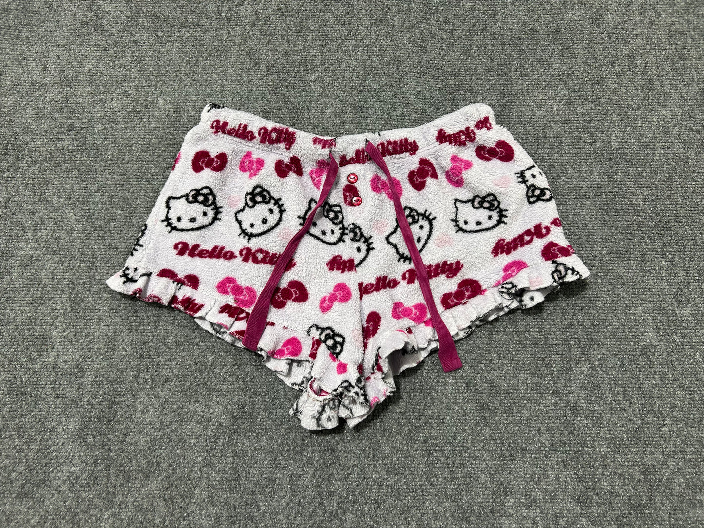 Hello Kitty Fuzzy Pajama Shorts - Purple Size Medium