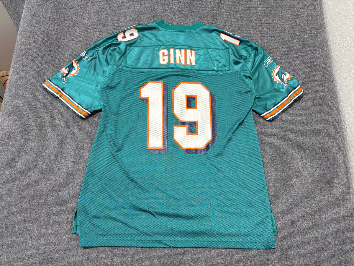 Reebok Miami Dolphins #19 Ginn Jersey - Teal Size Large