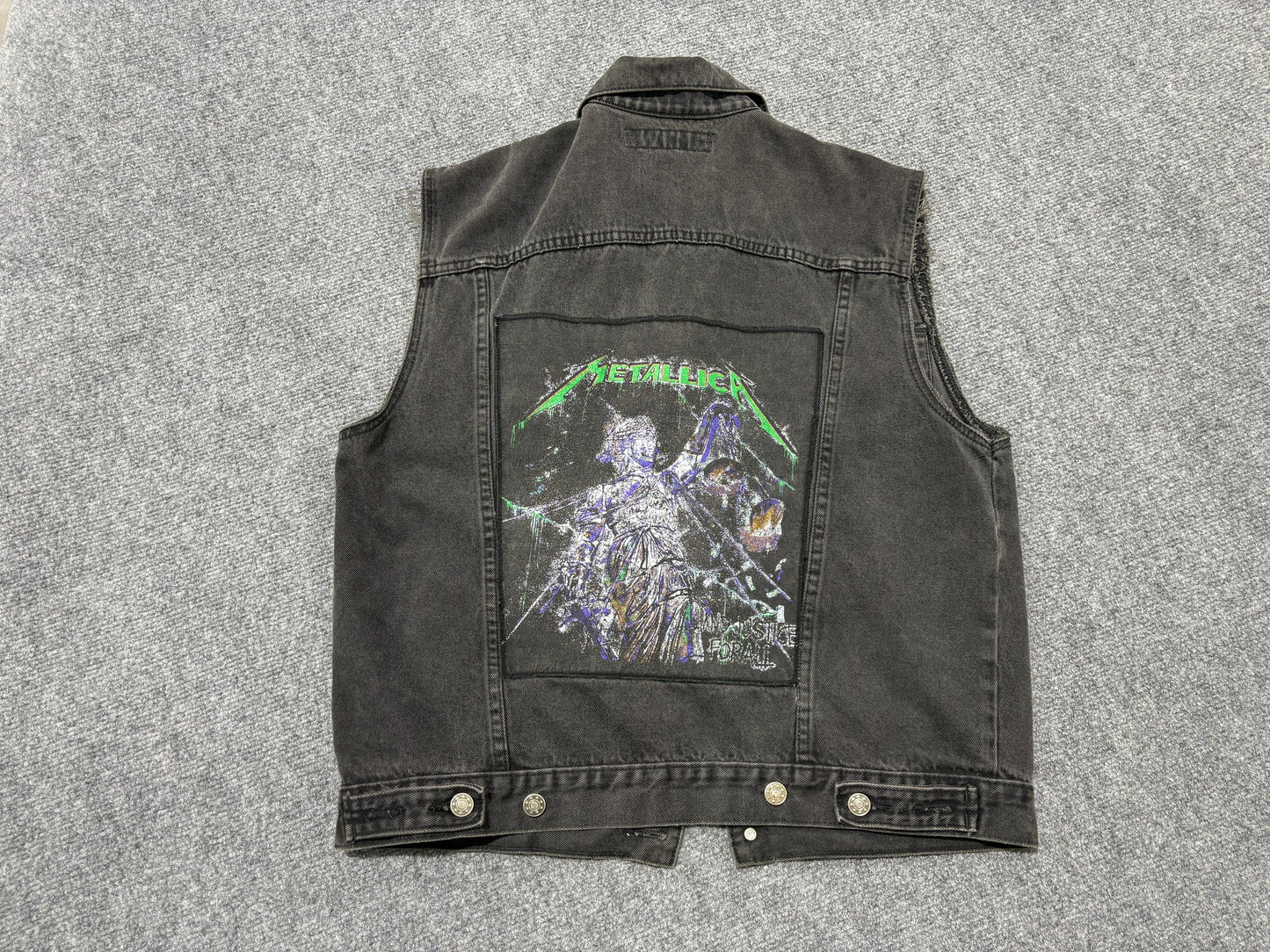Metallica Denim Jean Vest - Black Size Medium