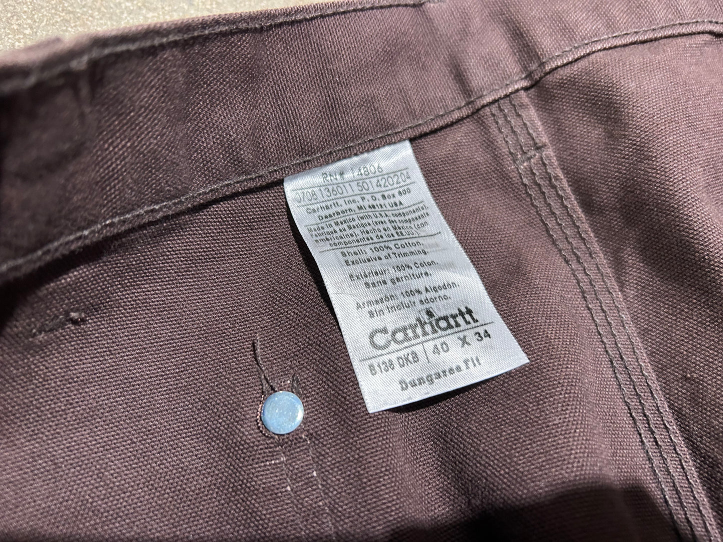 Carhartt Double Knee Carpenter Pants - Brown Size 40x34