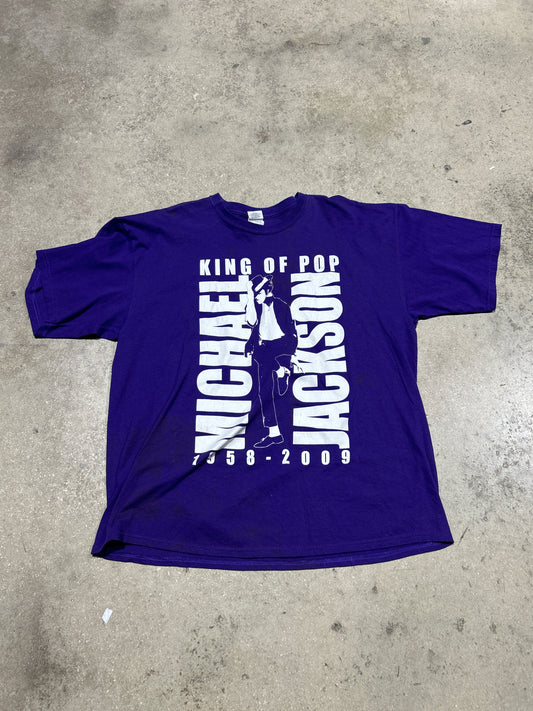 2009 Michael jackson King Of Pop Tee - Purple Size 2XL (24.5x31.5)