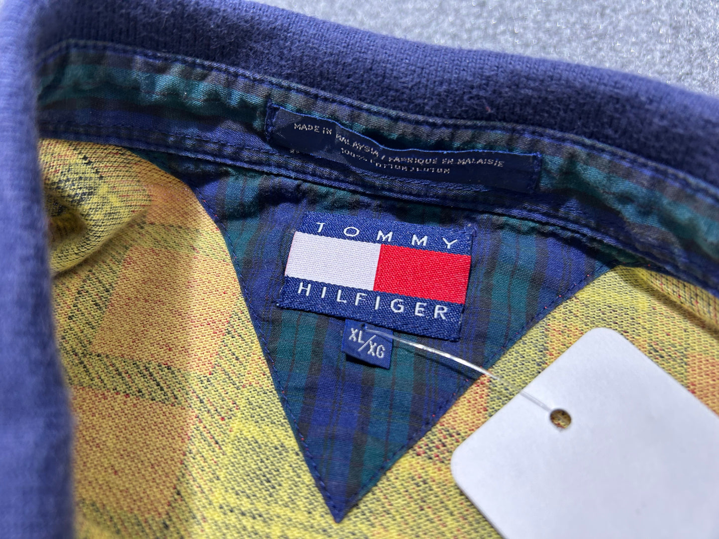 Tommy Hilfiger Plaid Long Sleeve Polo Shirt - Red Size XL