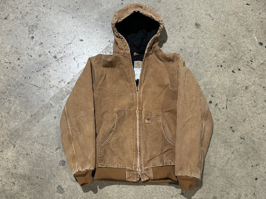 Carhartt Hoodied Jacket - Light Brown Size Small