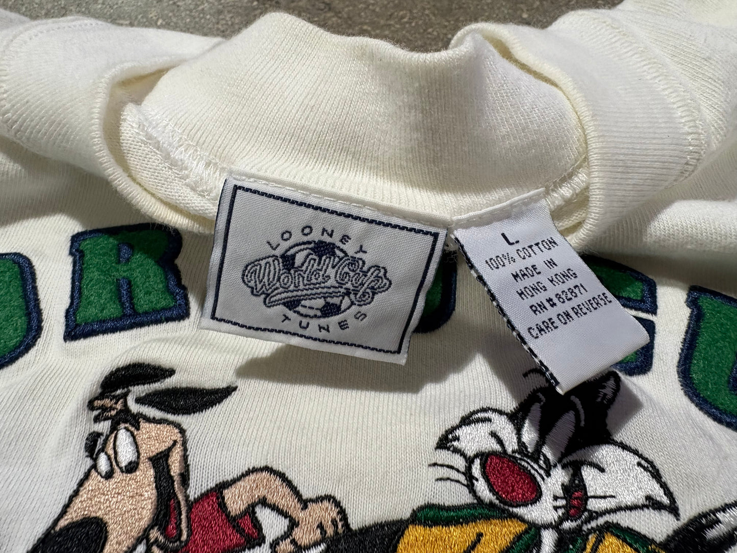 1994 Looney Tunes World Cup Tee - White Size Large