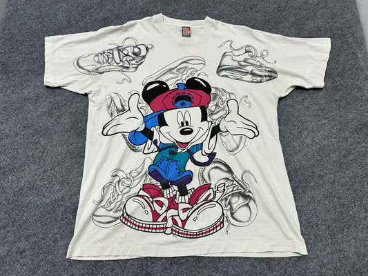 Jerry Leigh Mickey Sneaker AOP Tee - White Size XL