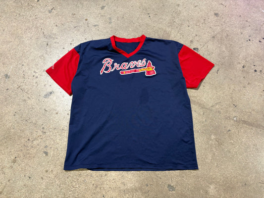 Atlanta Braves Warm Up Jersey - Navy/ Red Size Large