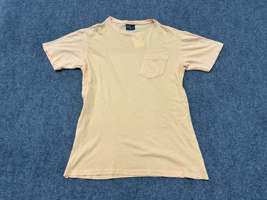 90s Polo Ralph Lauren Single Stitch Pocket Tee - Orange Size Large