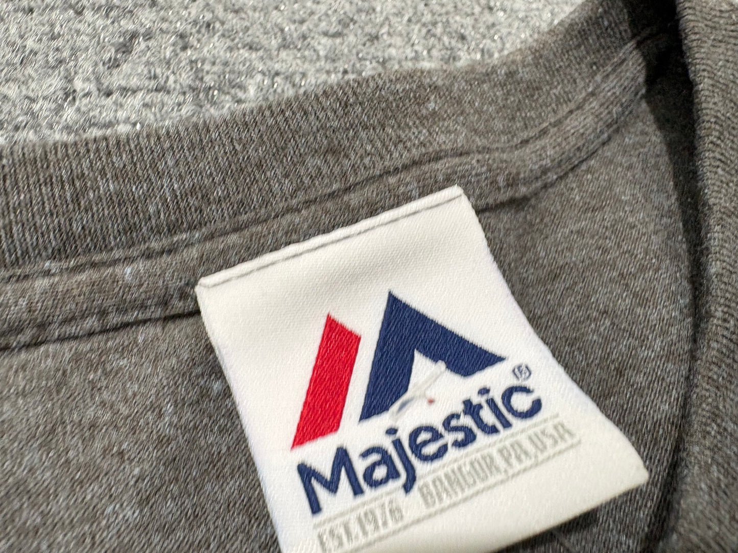Majestic Miami Marlins Logo Tee - Grey Size Large