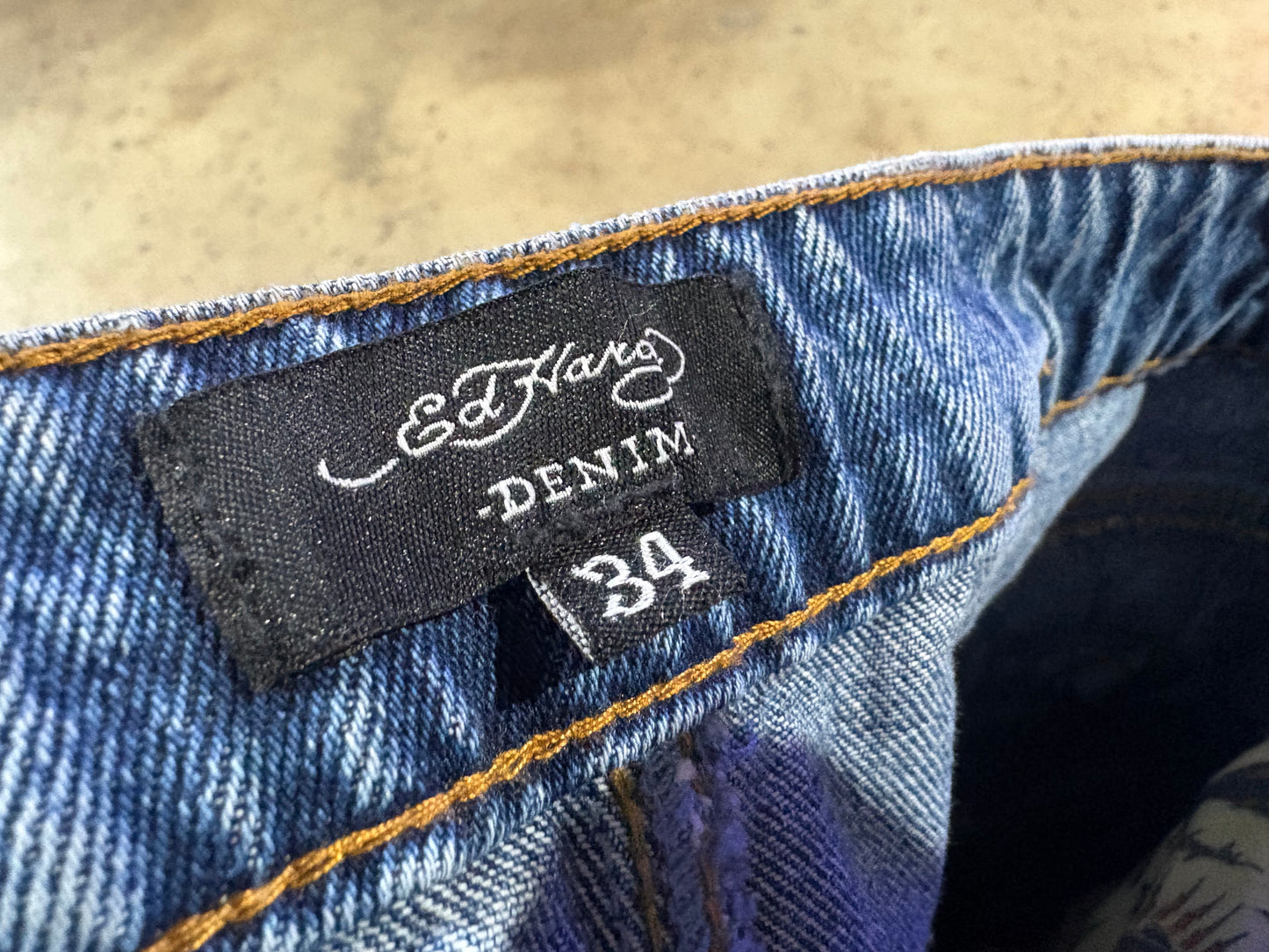 ED Hardy Born Free Baggy Denim Jean - Blue Size 34