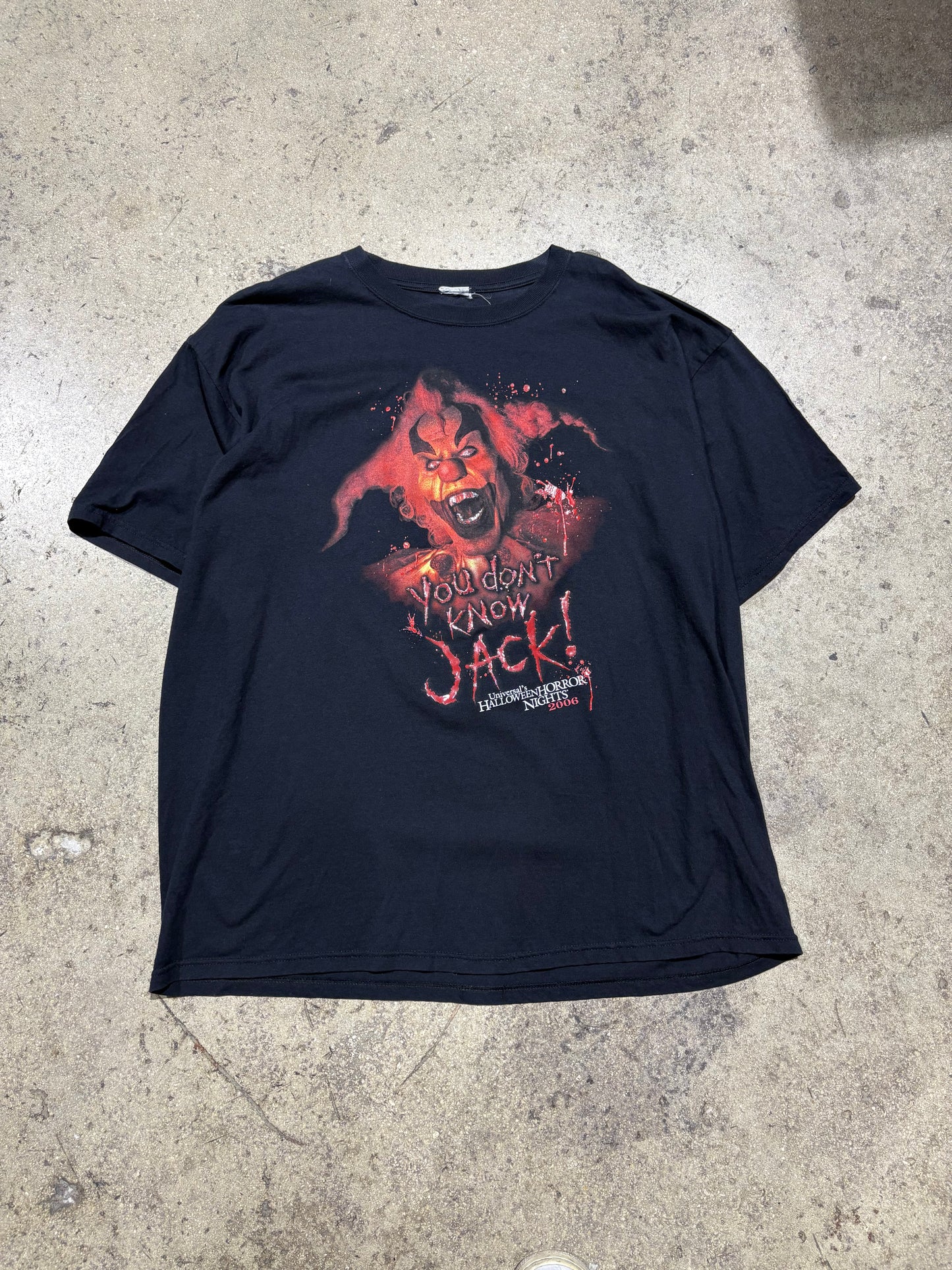 2006 Halloween Horror Nights BIg Clown Tee - Black Size 2XL (24.5 x 32)