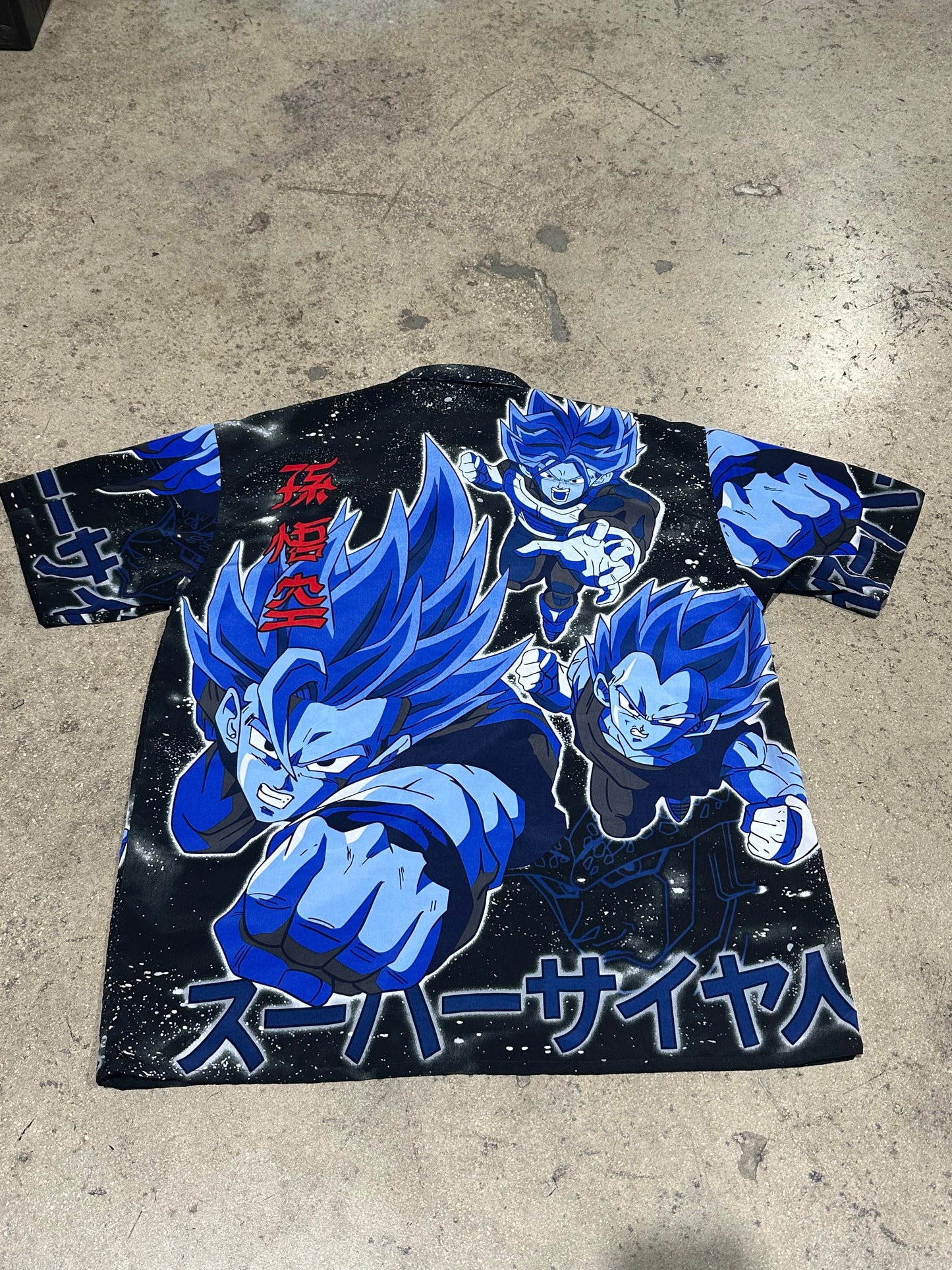 2001 Dragonball Z Rayon Shirt - Black/Blue Size XL