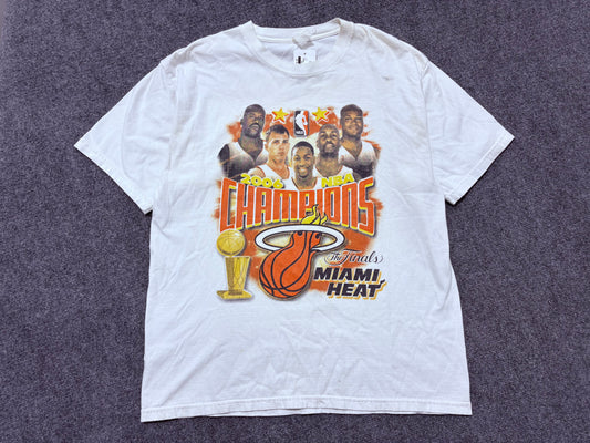 2006 Miami Heat NBA Champions Tee - White Size XL