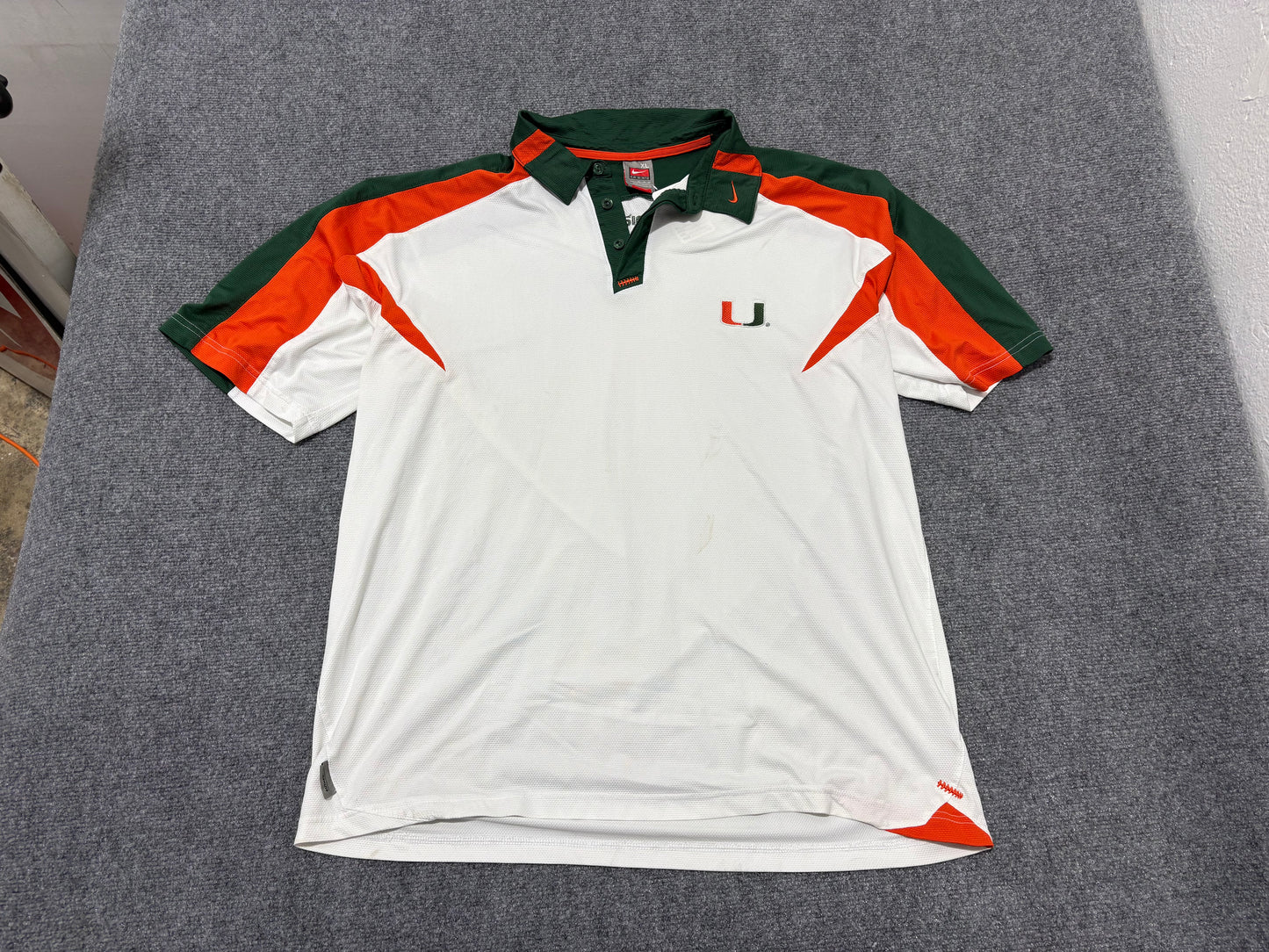 Nike Miami Hurricane UM Polo - White Size XL