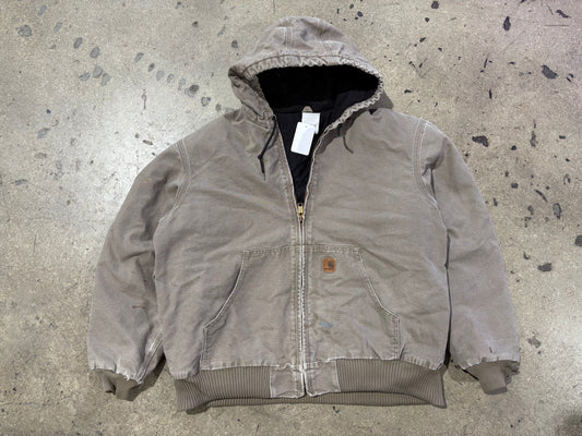Carhartt Hooded Jacket - Light Brown Size XL
