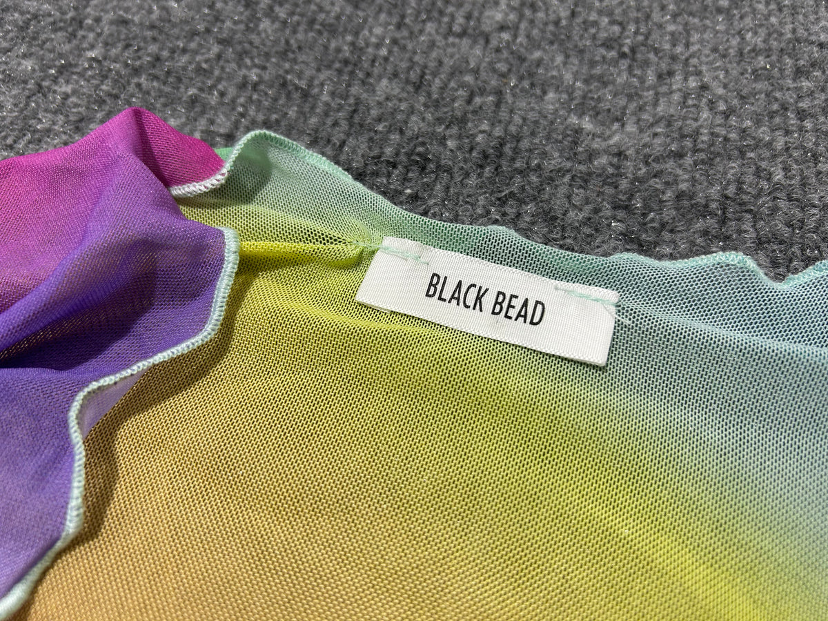 Black Bead Tie Up Long Sleeve Top - Multi Size OS