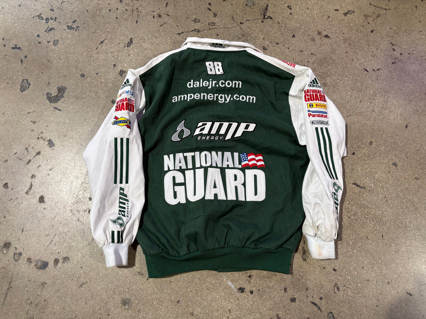 Adidas Chase AMP Racing Jacket - Green / White Size Small