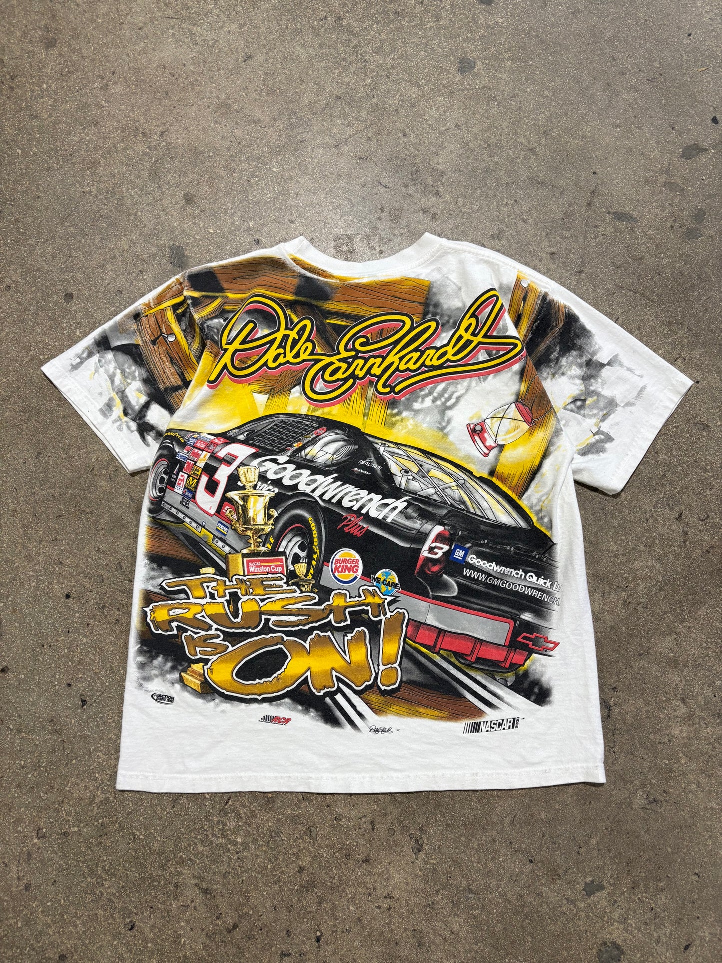 2000 Dale Earnhardt Black Gold AOP Tee - White Size Medium