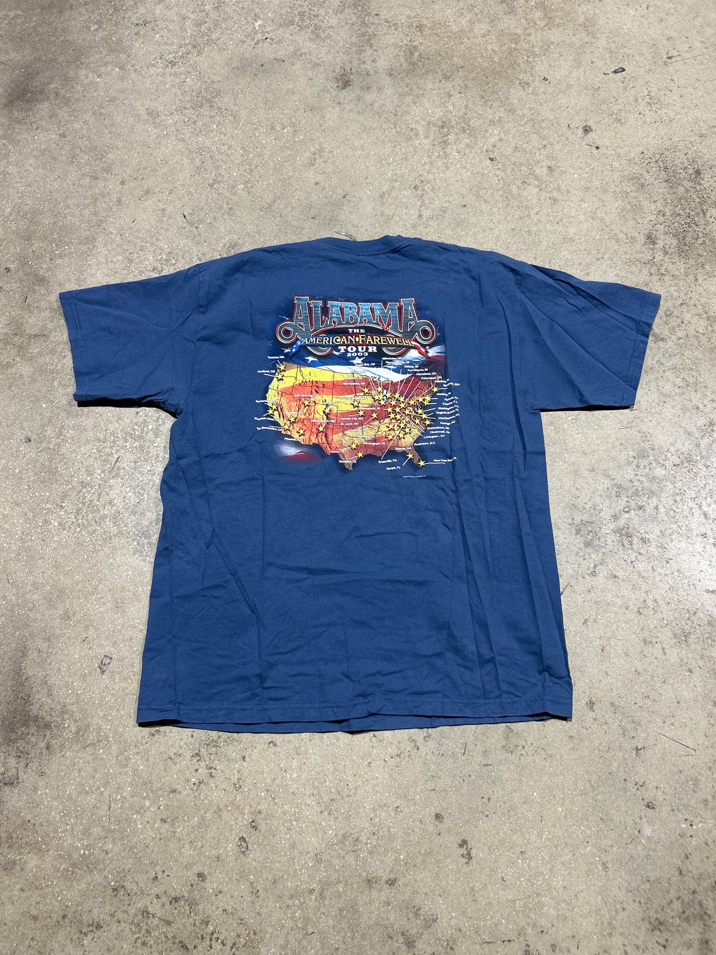 2003 Alabama Tour Tee - Blue Size XL