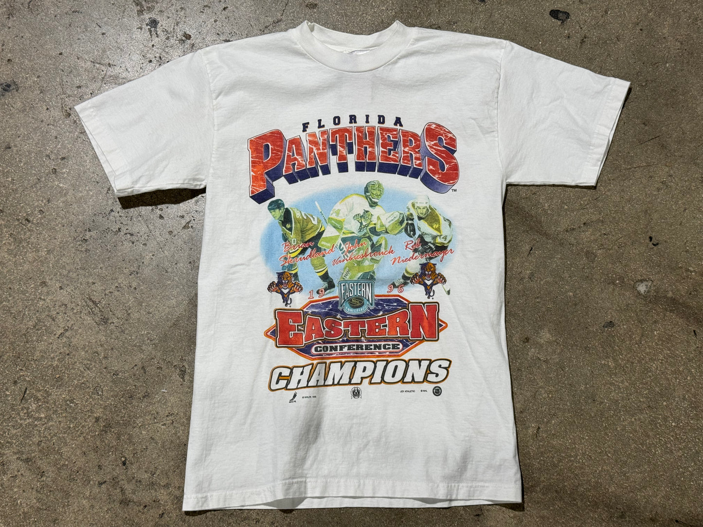 1996 Florida Panthers EC Champs Tee - White Size Medium