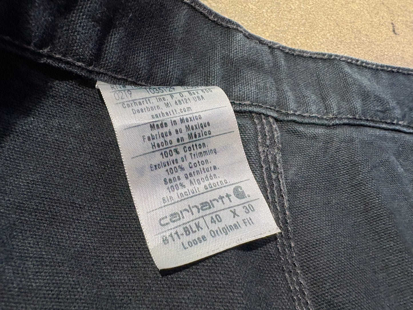 Carhartt Carpenter Work Pants - Black Size 40 x 30