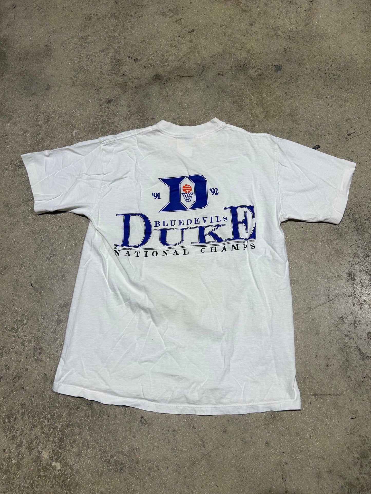 1992 Duke University Natty Champs Tee - White Size Large