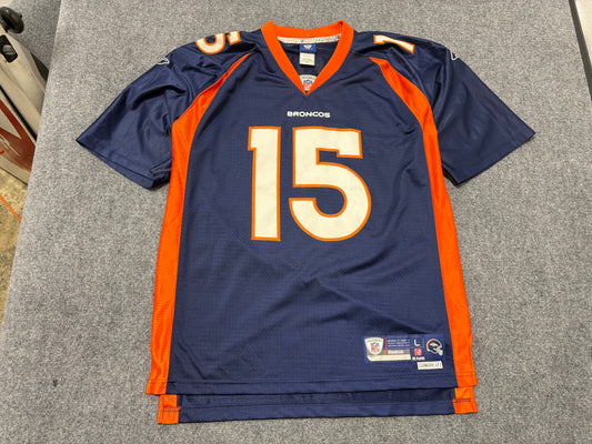 Reebok Denver Broncos #15 Tebow Jersey - Navy Size Large