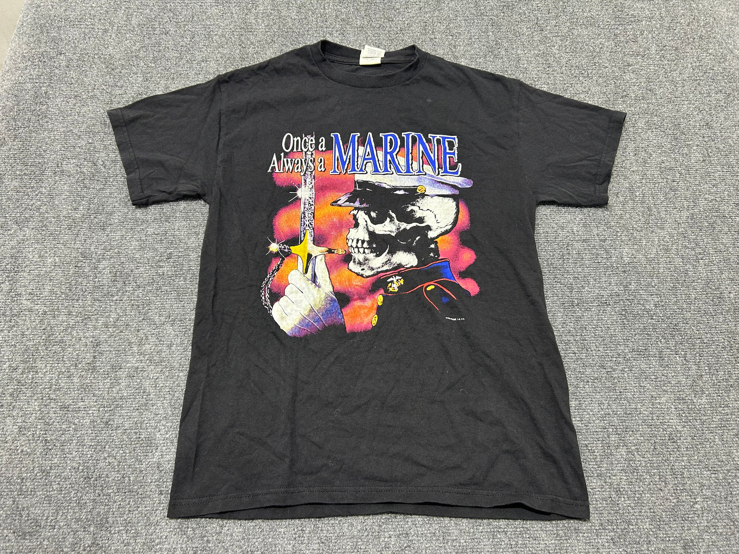 Once A Marine Tee - Black Size Medium (con)