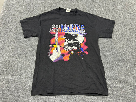 Once A Marine Tee - Black Size Medium (con)