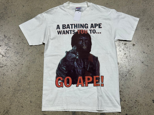 90s Bape A Bathing Ape Wants You Tee - White Size Medium