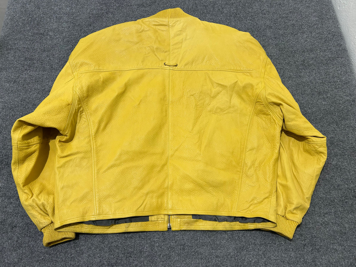 Marc Buchanan Pelle Pelle Leather Jacket - Yellow Size XL