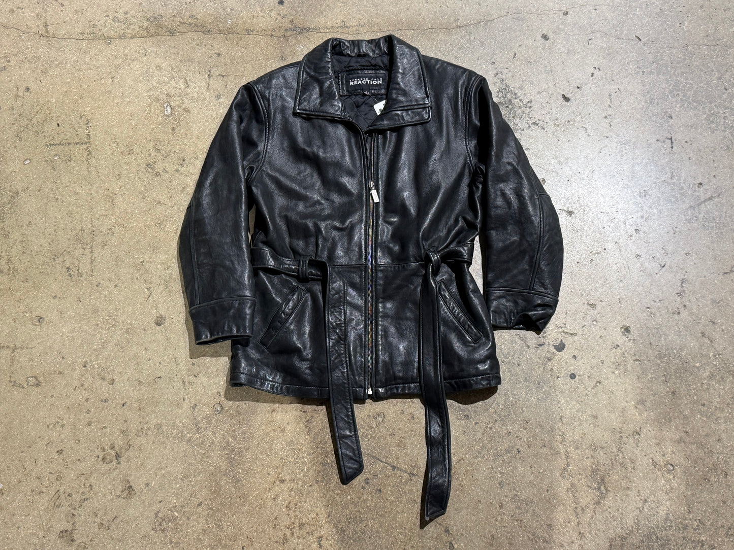 Kenneth Cole Reaction Leather Jacket - Black Size Large