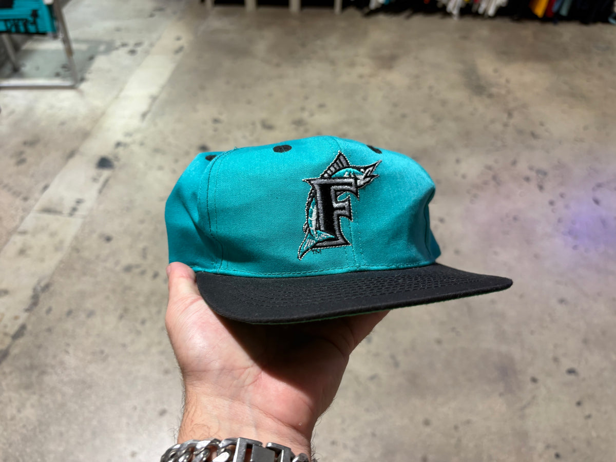 Florida Marlins Snapback Hat - Teal/ Black