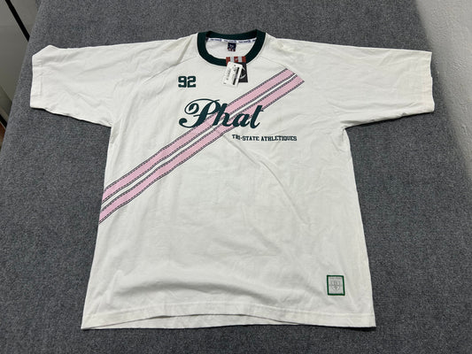 Phat Farm Pink Stripe Tee - White Size XL