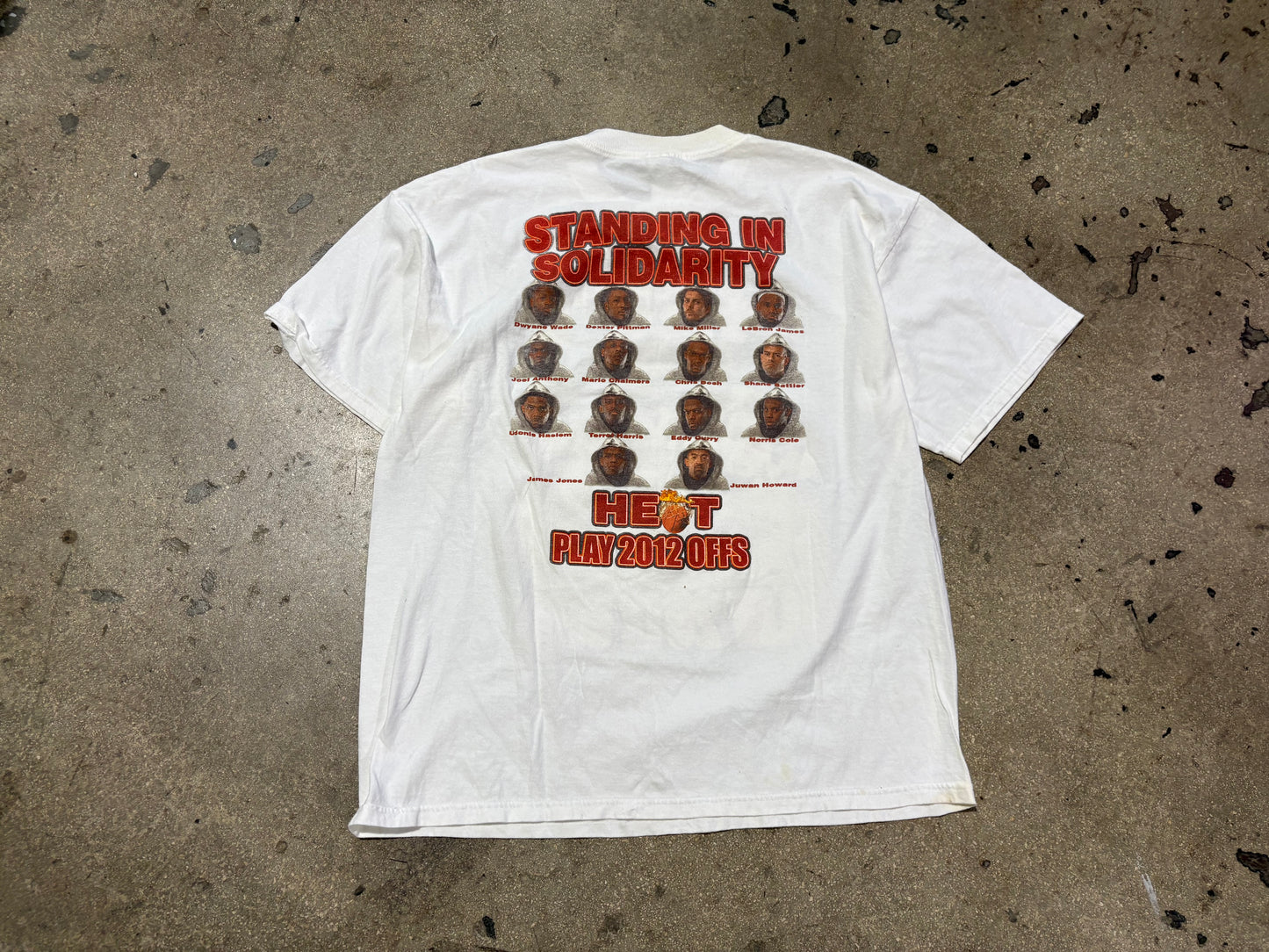 2012 Miami Heat Standing In Solidarity - White Size XL