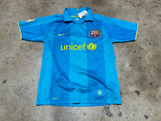 2007 Nike FC Barcelona #14 Henry Soccer Jersey - Teal Size Medium