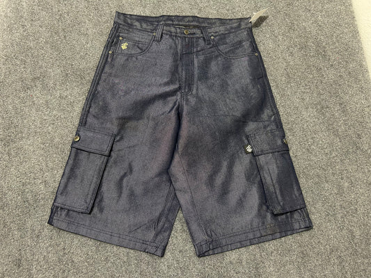 Rocawear Raw Denim Jean Shorts - Shiny Blue Size 36