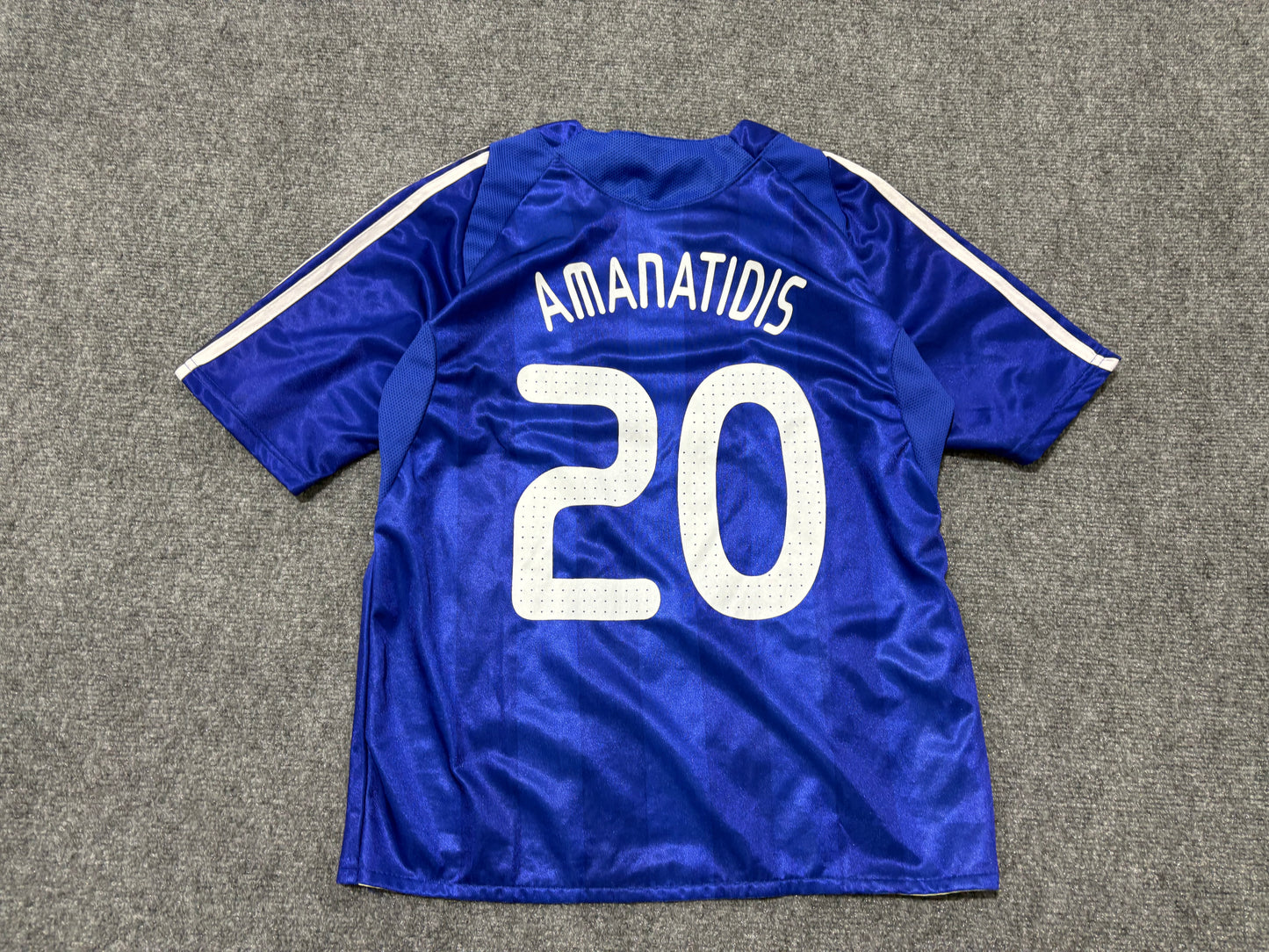 Greece #20 Amanatidis Soccer Jersey - Blue Size Youth XL