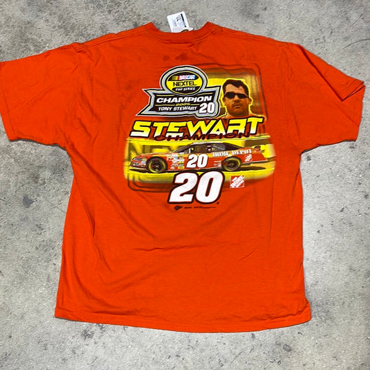 2005 Nascar Cup Series Champ Tony Stewart Tee - Orange Size XL (22 x 26.5)