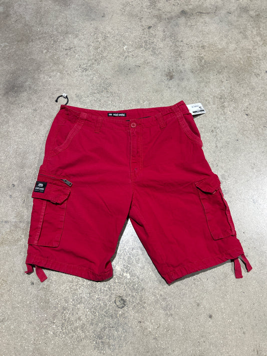 Ecko Cargo Shorts - Red Size 34